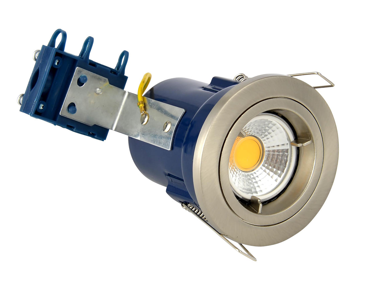 Yate Fixed Fire rated Downlight Satin Chrome