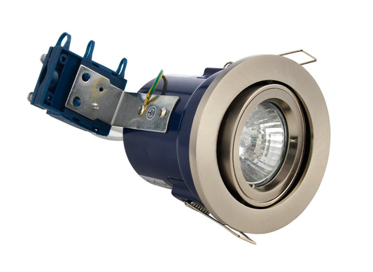 Yate Adjustable Fire Rated IP20 Recessed Downlight - Satin Chrome