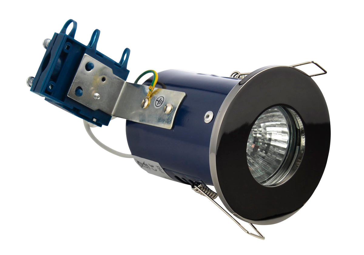Yate IP65 Fixed Fire Rated IP65 Recessed Downlight - Black Chrome