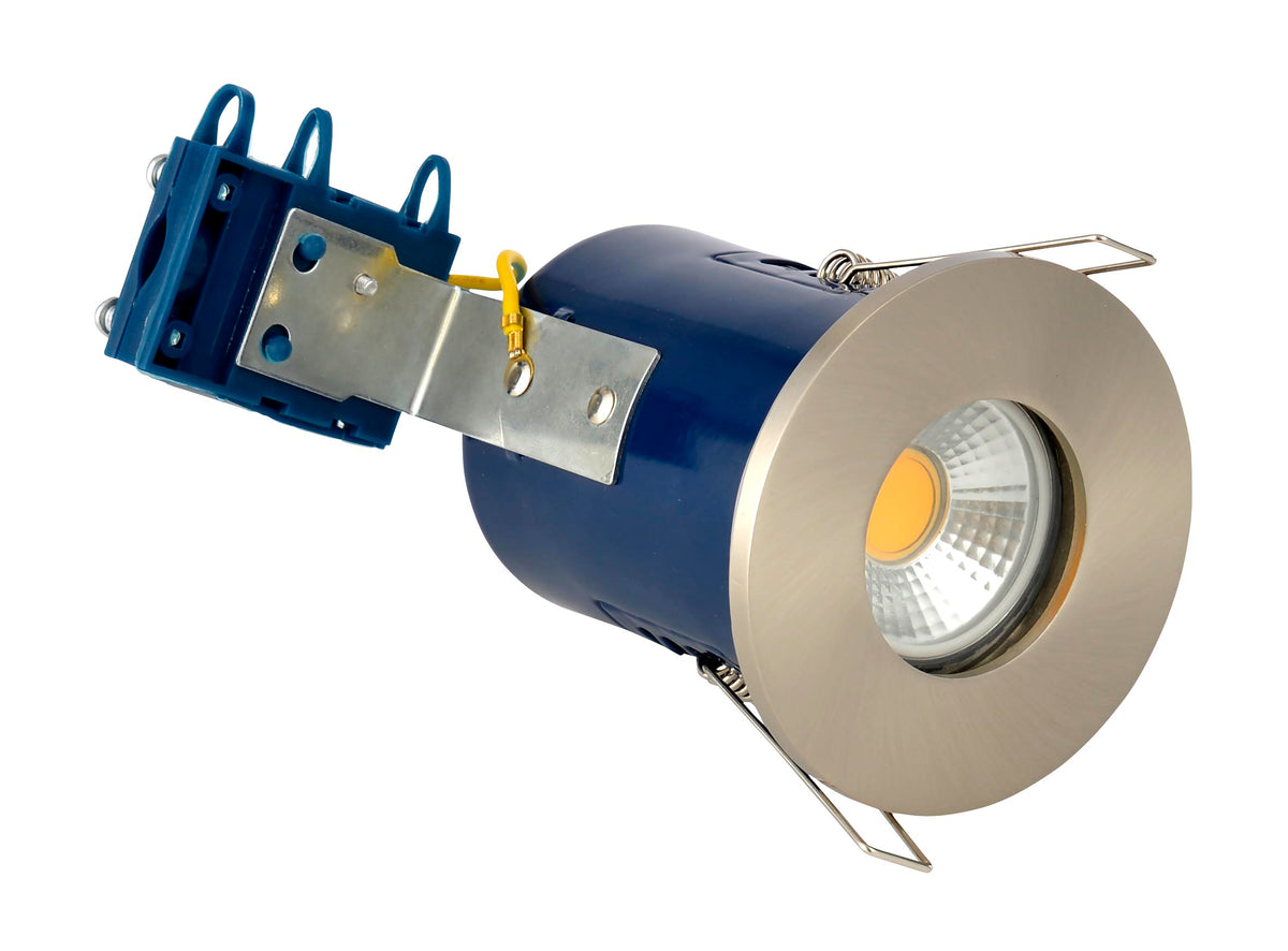 Yate IP65 Fixed Fire Rated IP65 Recessed Downlight - Satin Chrome