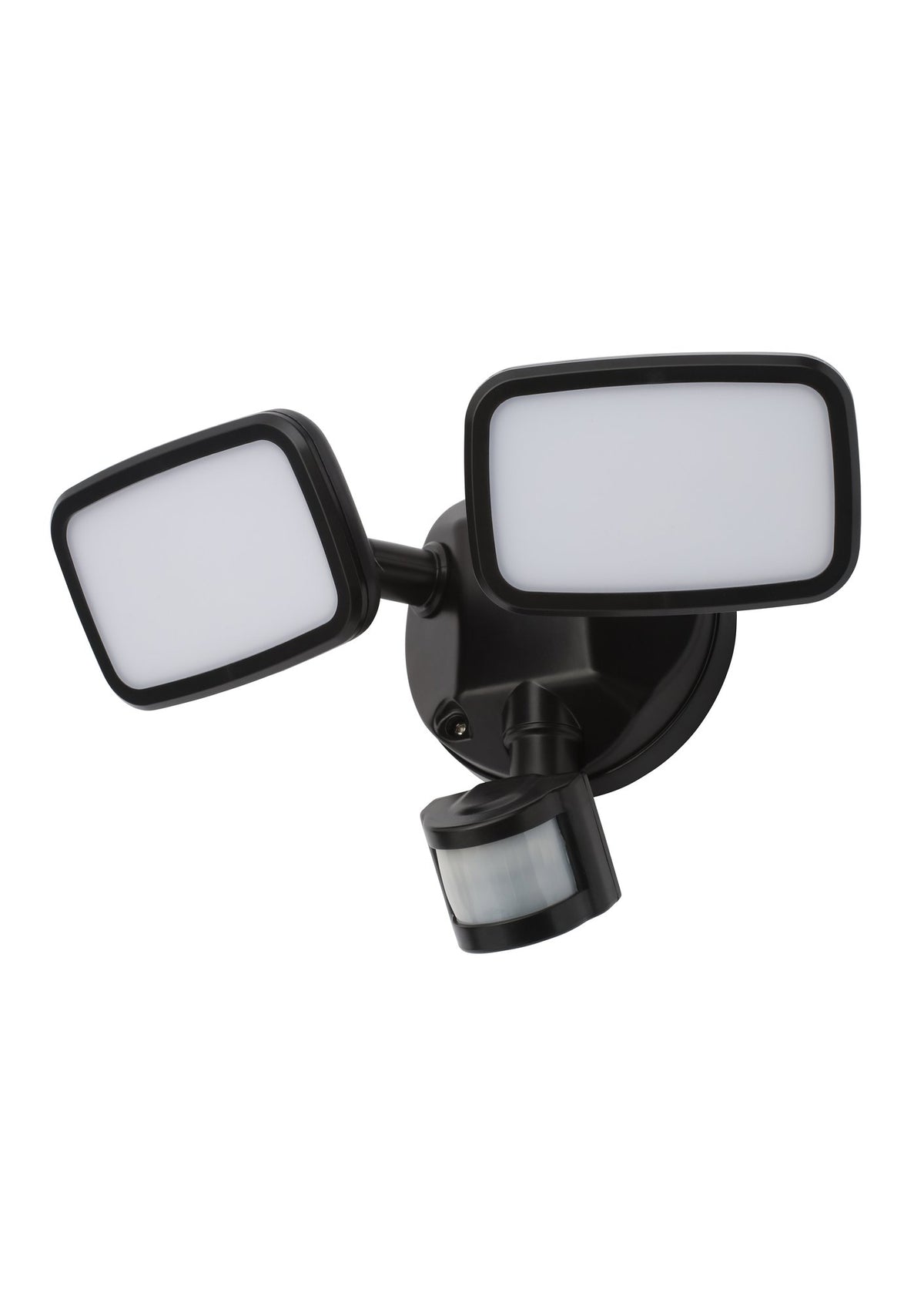 Lynn Twin 20 Watt LED Outdoor Flood Light with PIR Sensor - Black