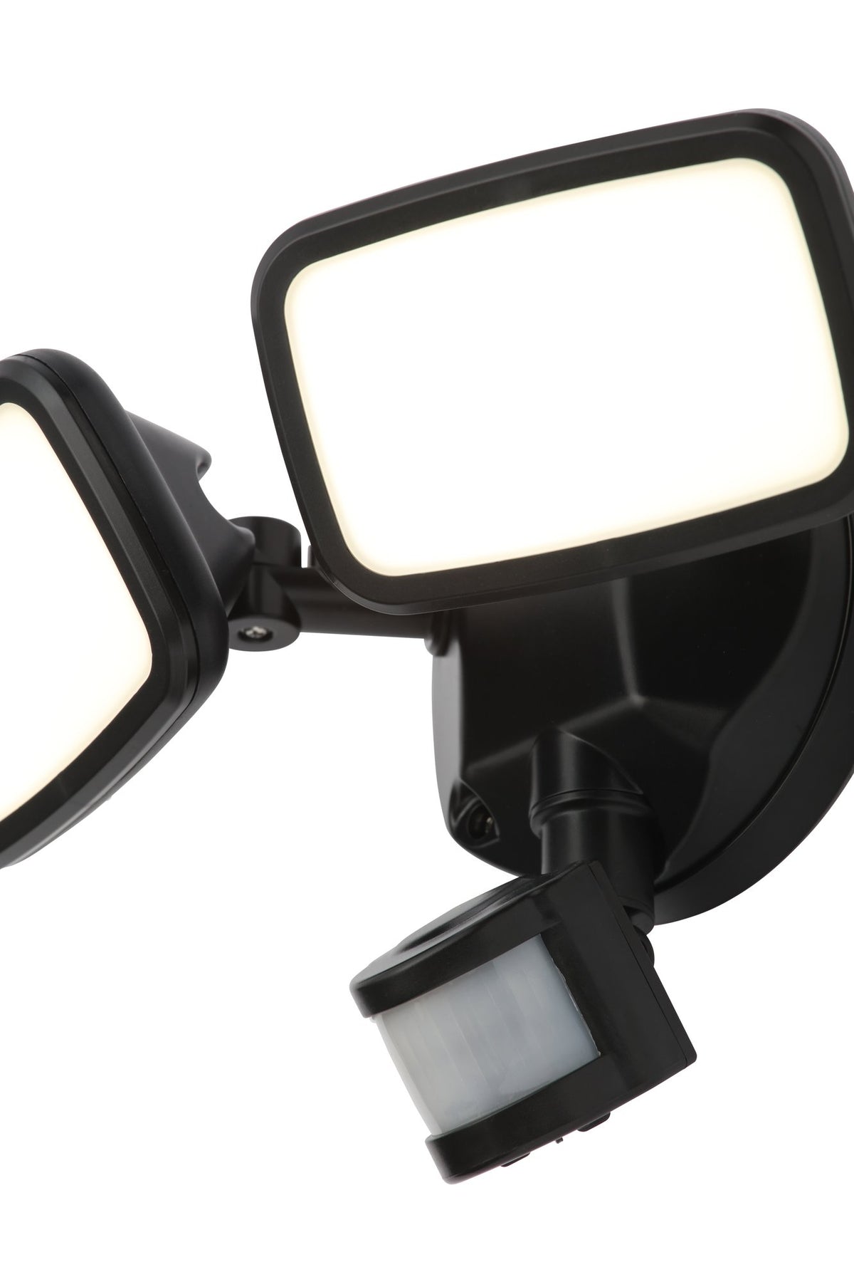 Lynn Twin 20 Watt LED Outdoor Flood Light with PIR Sensor - Black