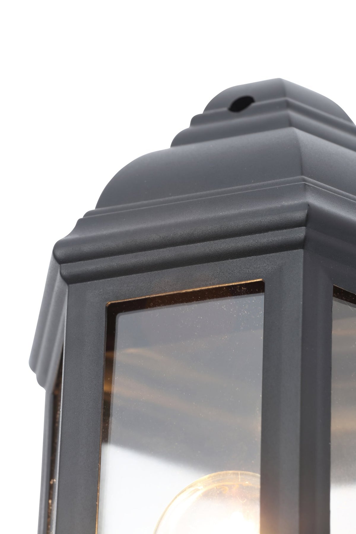 Athena 1 Light Outdoor 3 Sided Lantern Wall Light - Black