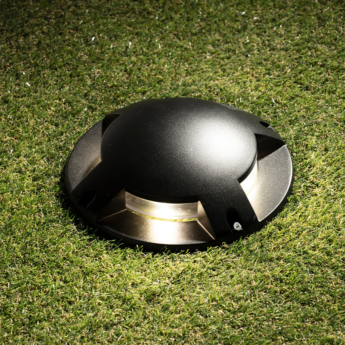 Scout Single 4 Way Outdoor LED Surface Mount Drive Over Ground Light - Black