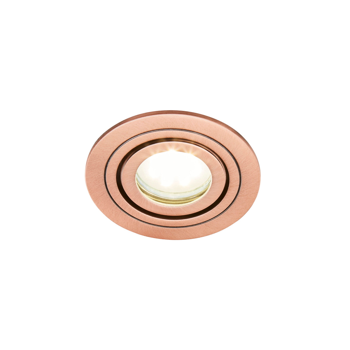 Cali circular IP65 Tiltable Downlight, Brushed Copper