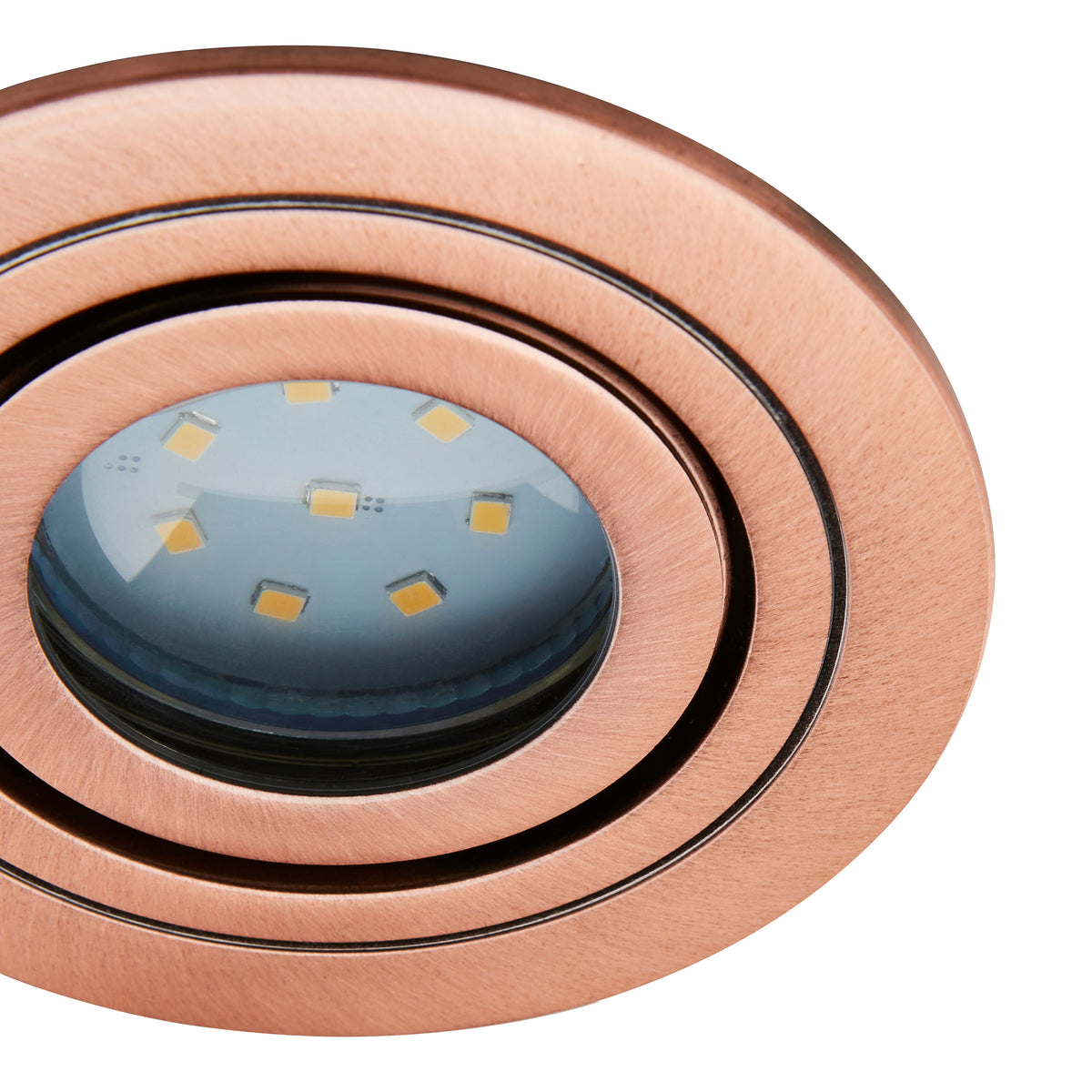 Cali circular IP65 Tiltable Downlight, Brushed Copper