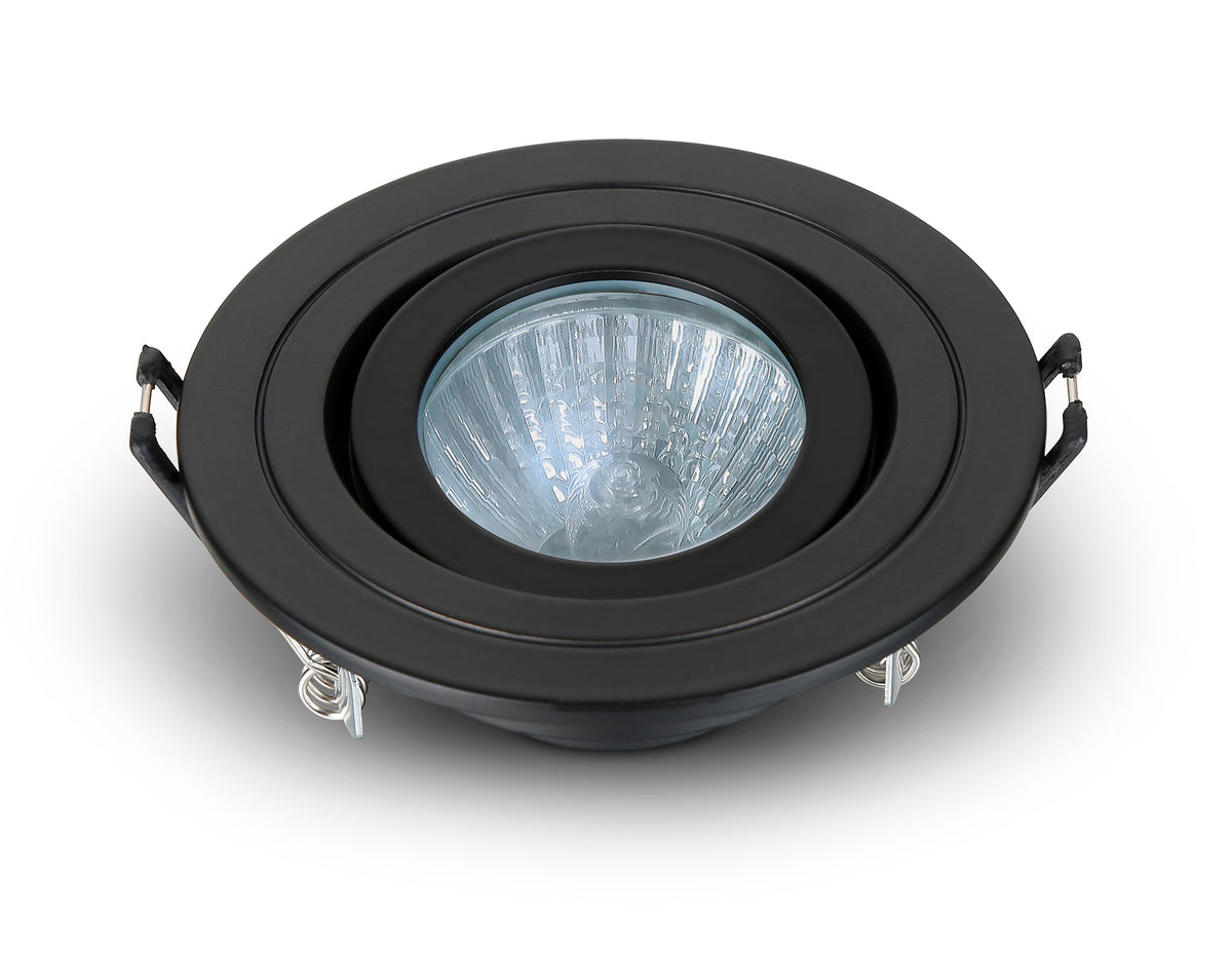 Cali circular IP65 Tiltable Downlight, Matt Black
