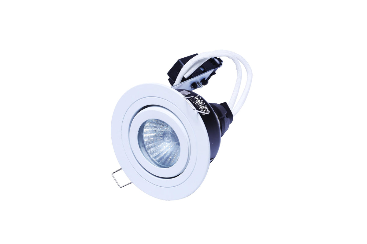 Cali circular IP65 Tiltable Downlight, Matt White