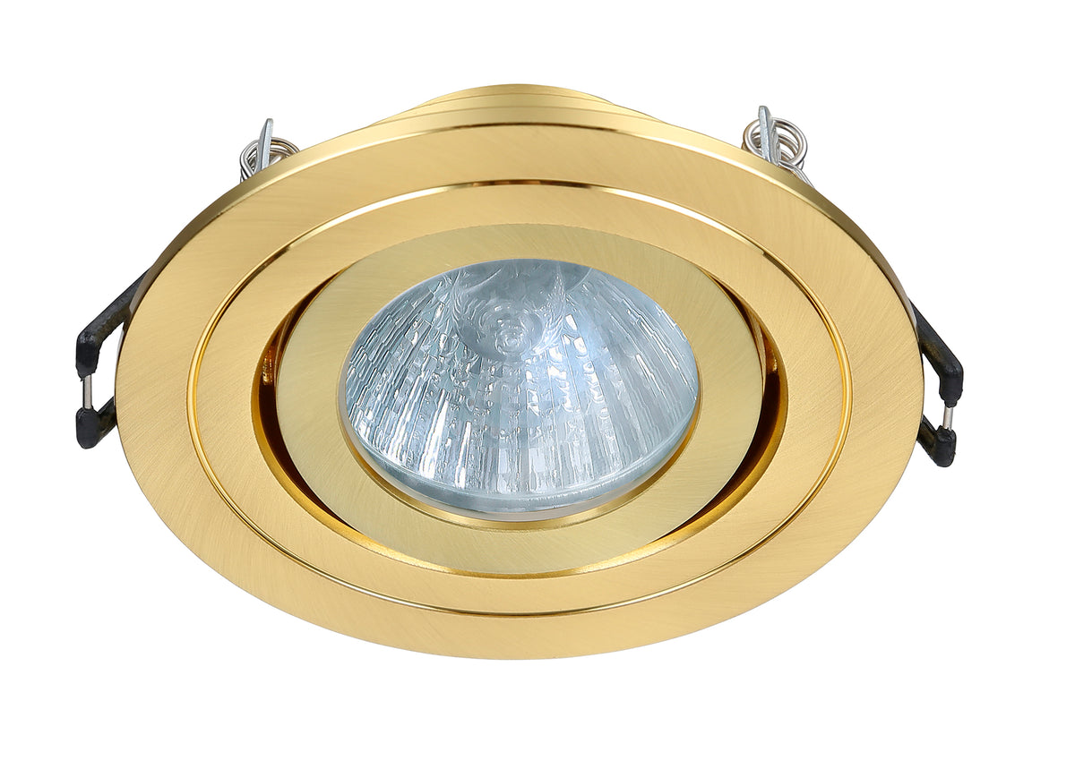 Cali circular IP65 Tiltable Downlight, Satin Brass