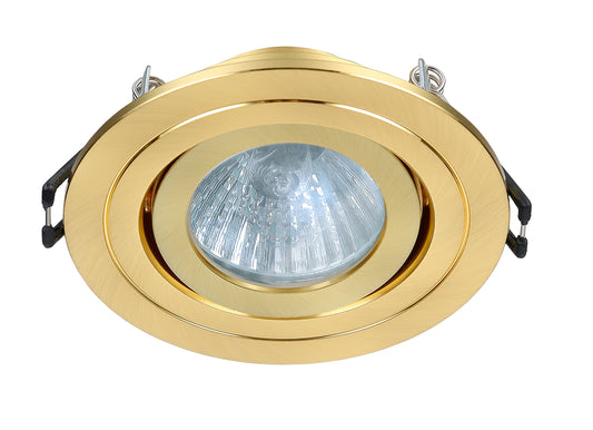 Cali circular IP65 Tiltable Downlight, Satin Brass