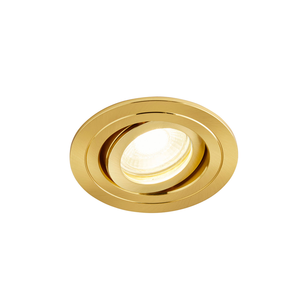 Cali circular IP65 Tiltable Downlight, Satin Brass