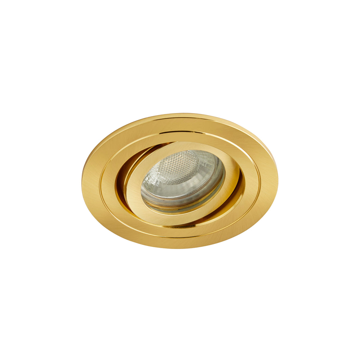 Cali circular IP65 Tiltable Downlight, Satin Brass