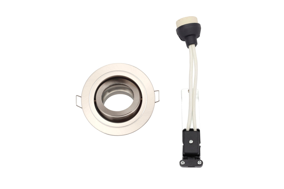 Cali circular IP65 Tiltable Downlight, Satin Chrome