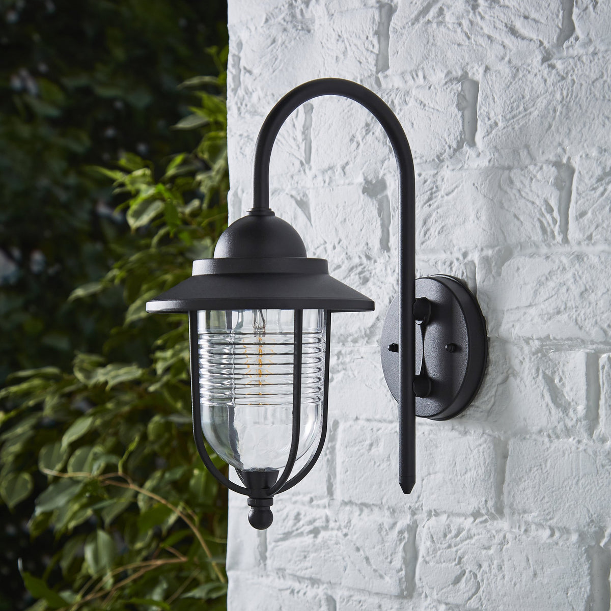 Eris Outdoor Fishermans Style Wall Light - Black