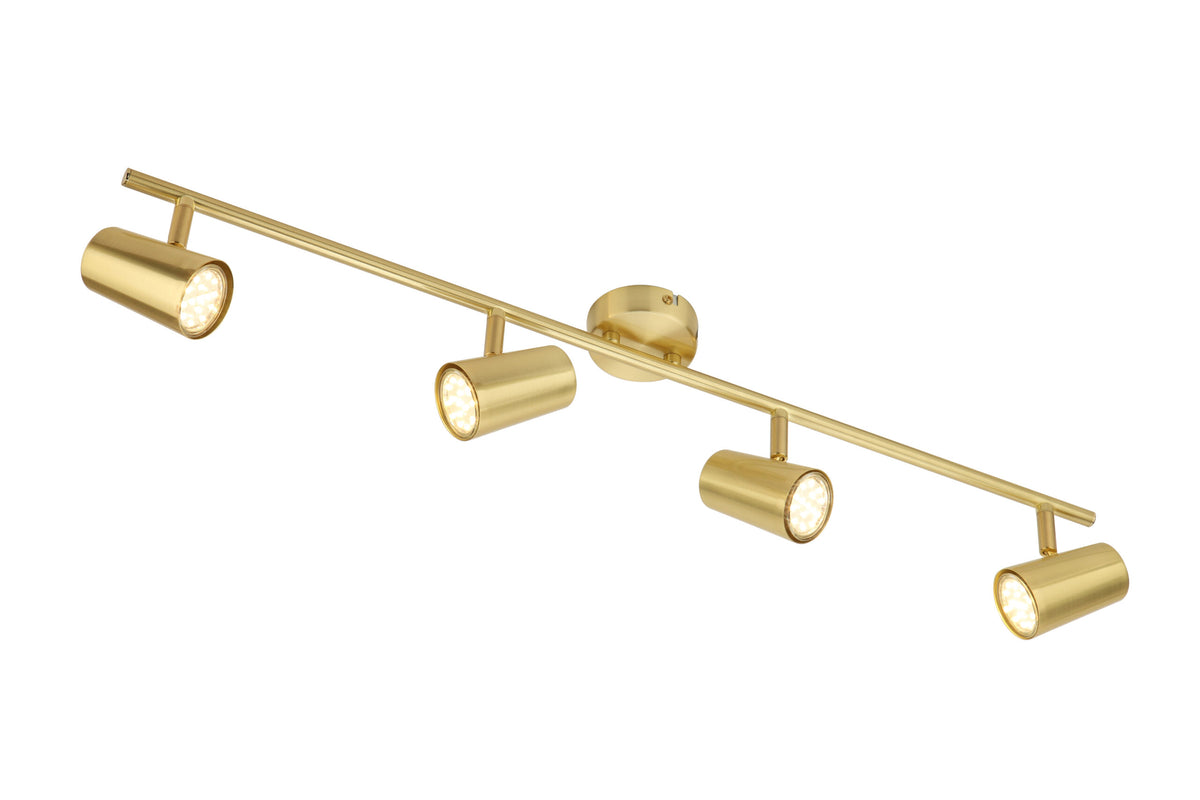 Harvey 4 Spotlight Bar, Satin Brass
