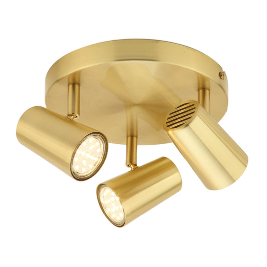 Harvey 3 Spotlight Plate, Satin Brass