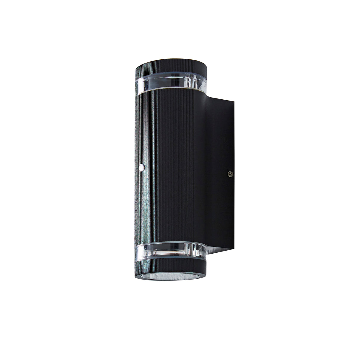 Helix 2 Light Up and Down Outdoor Cylinder Wall Light with Photocell - Black