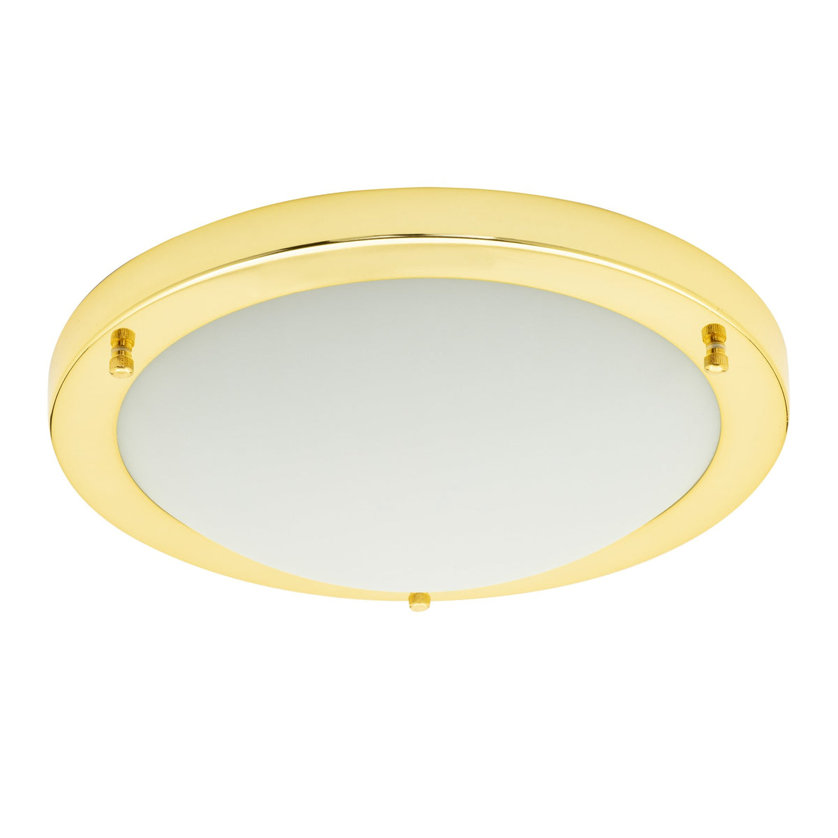 Delphi Large Flush Bathroom Ceiling Light - Brass
