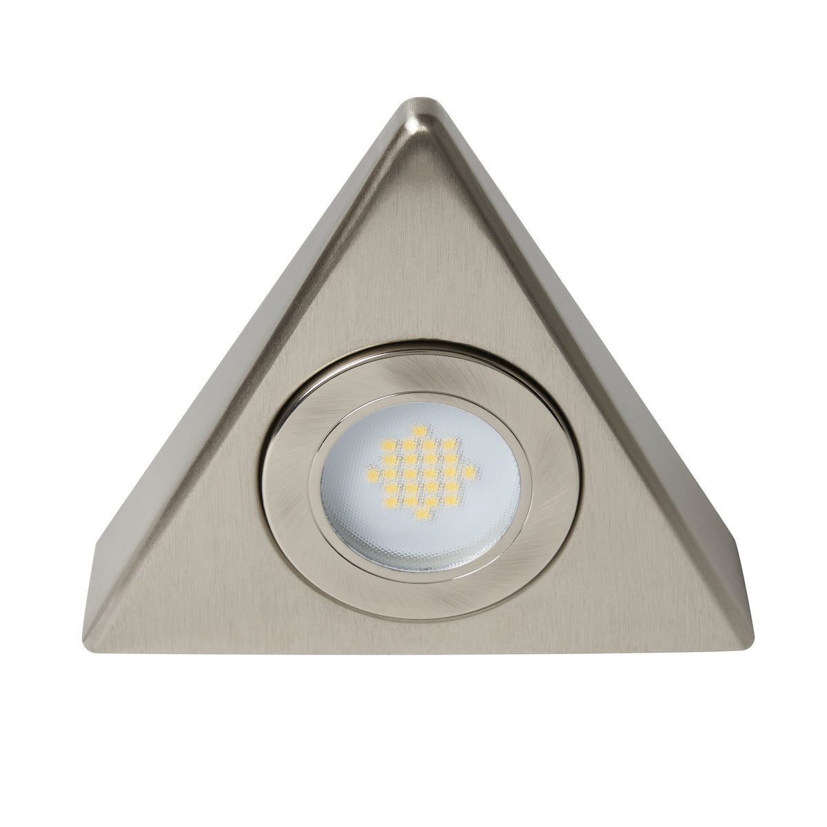 Fonte Triangular Natural White LED Under Kitchen Cabinet Light - Satin Nickel