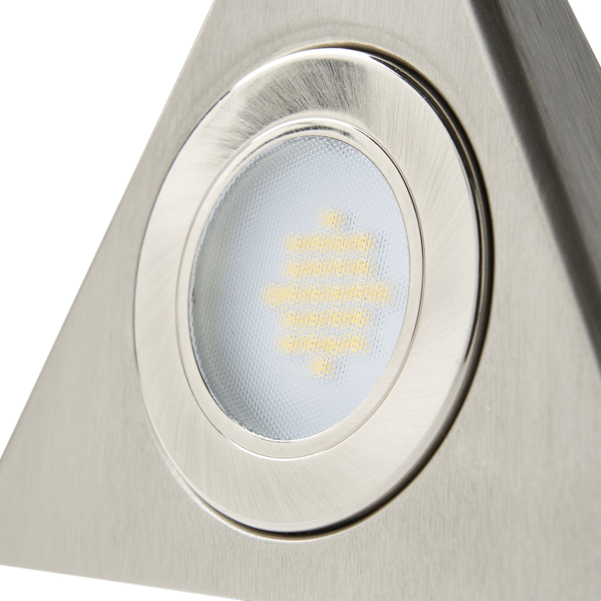 Fonte Triangular Natural White LED Under Kitchen Cabinet Light - Satin Nickel