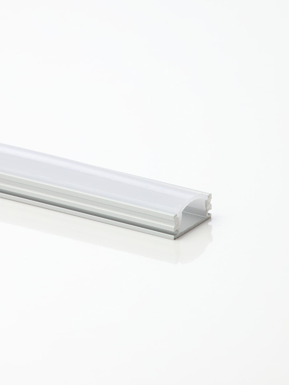 2m Aluminum Surface Profile Silver Opal Cover