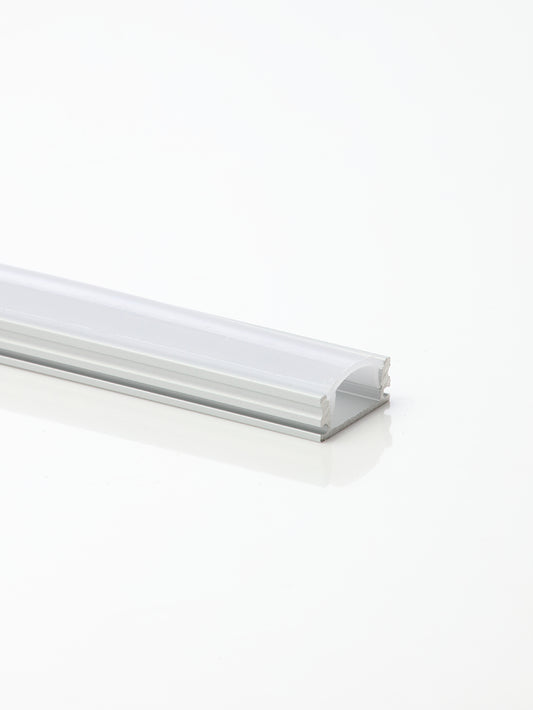 2m Aluminum Surface Profile Silver Opal Cover