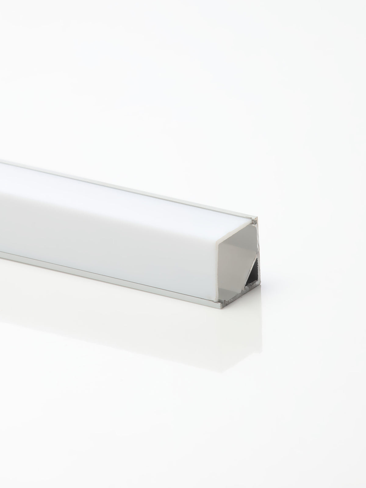 2m Aluminum 45deg Corner Profile Silver Opal Cov