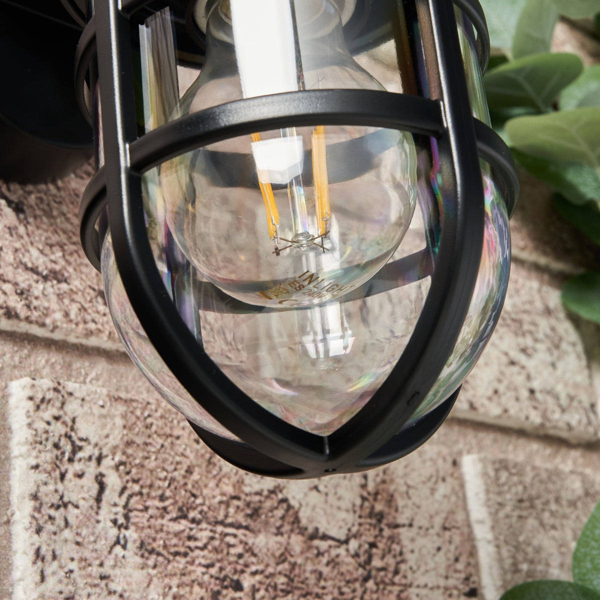 Jura Outdoor Caged Wall Light, Black