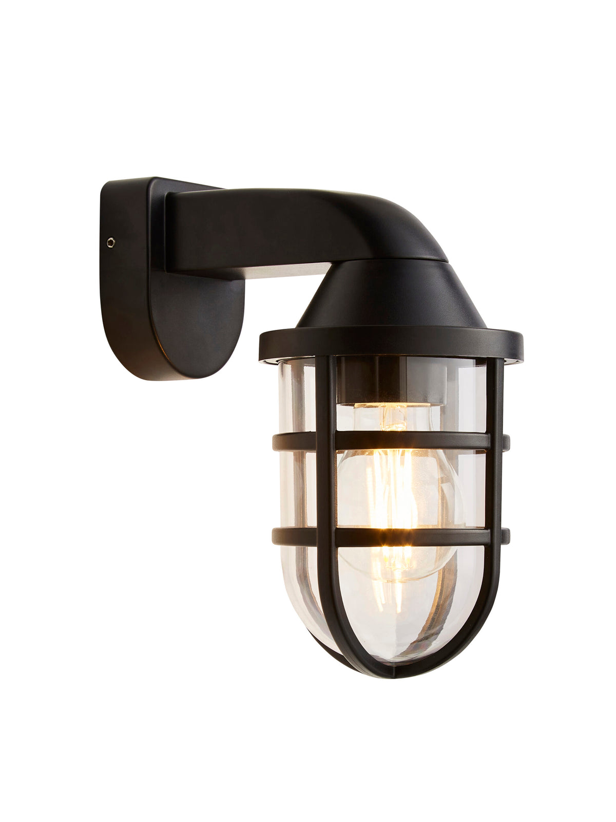 Jura Outdoor Caged Wall Light, Black