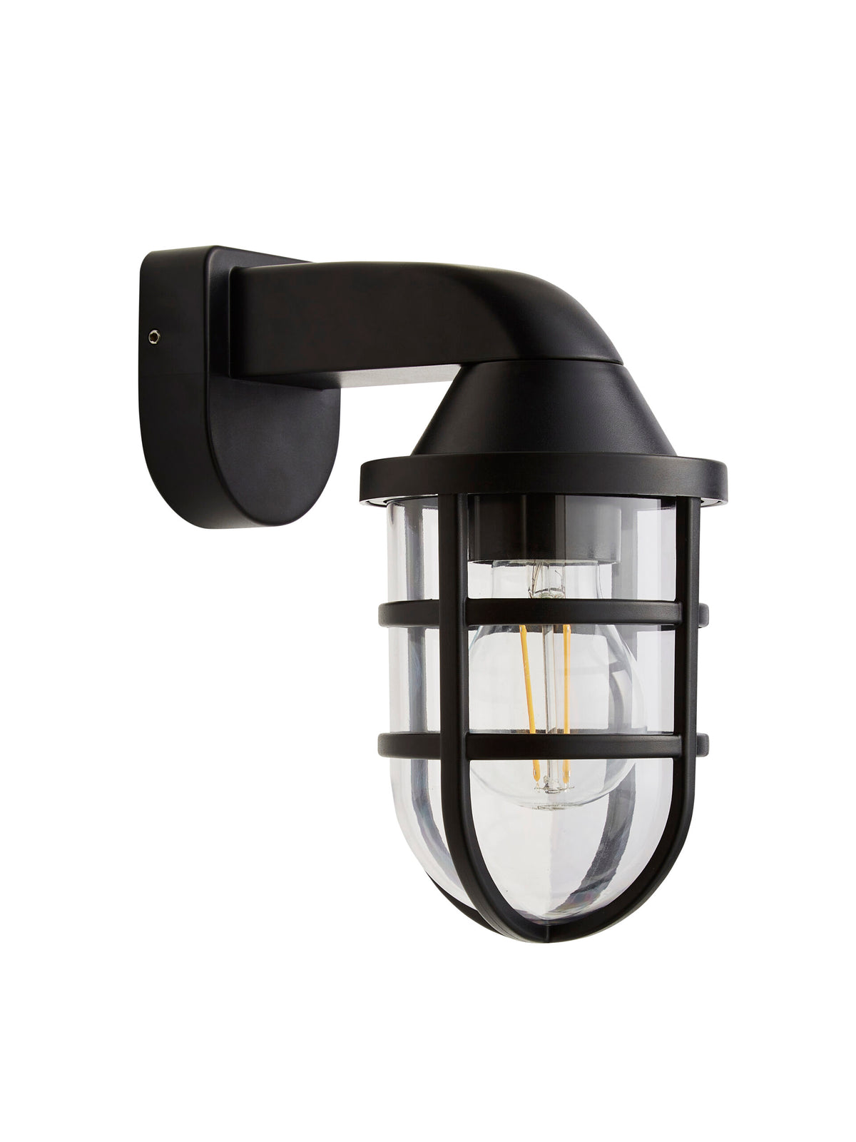 Jura Outdoor Caged Wall Light, Black