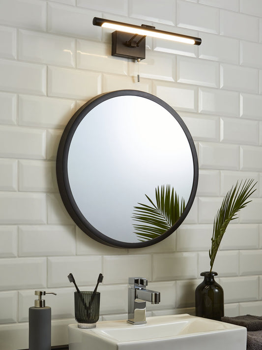 Chai bathroom Picture Wall Light, Matt Black
