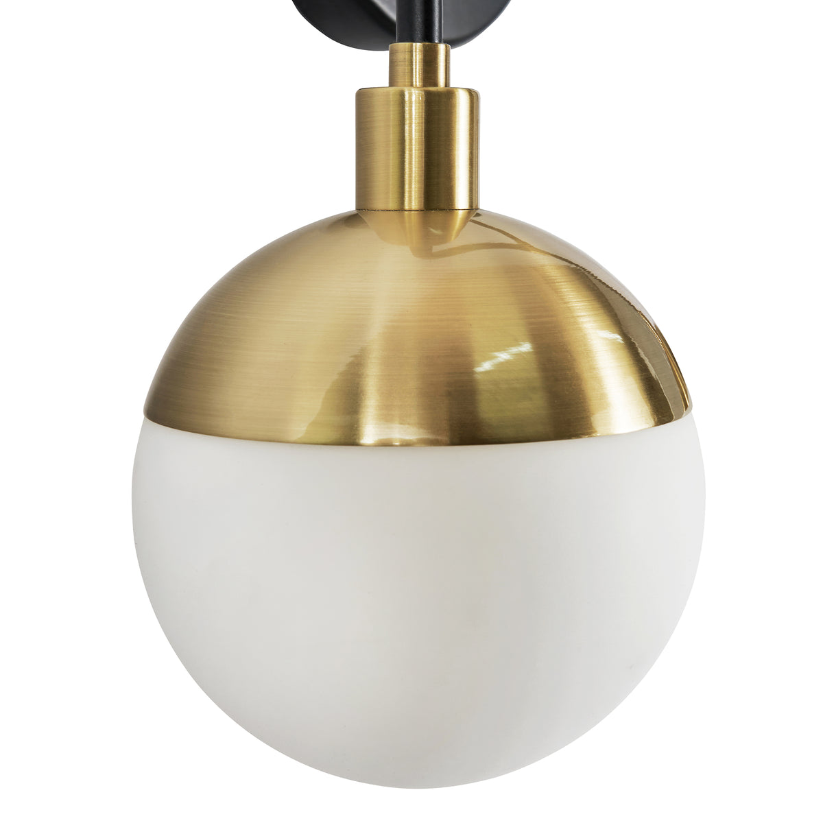 Lille 2 Light Bathroom Wall Light, Black and Brass