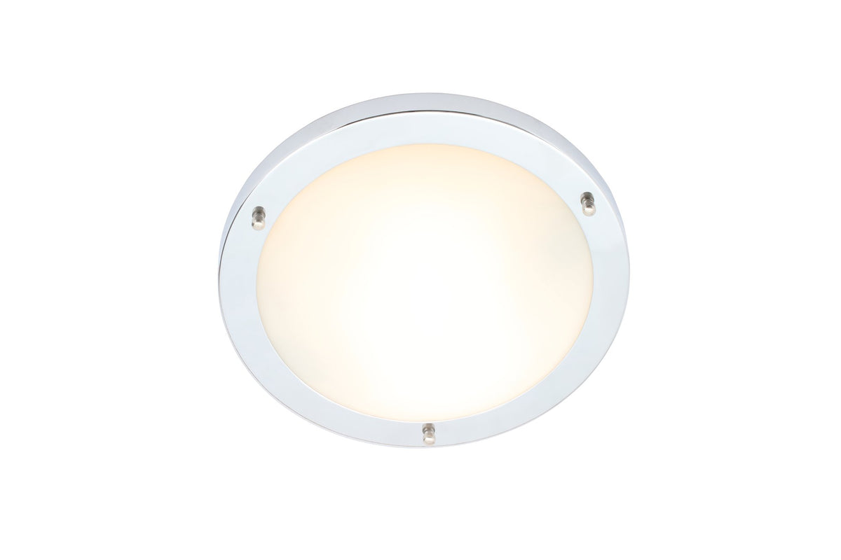 Delphi Flush 18 Watt Large LED Flush Bathroom Ceiling Light - Chrome
