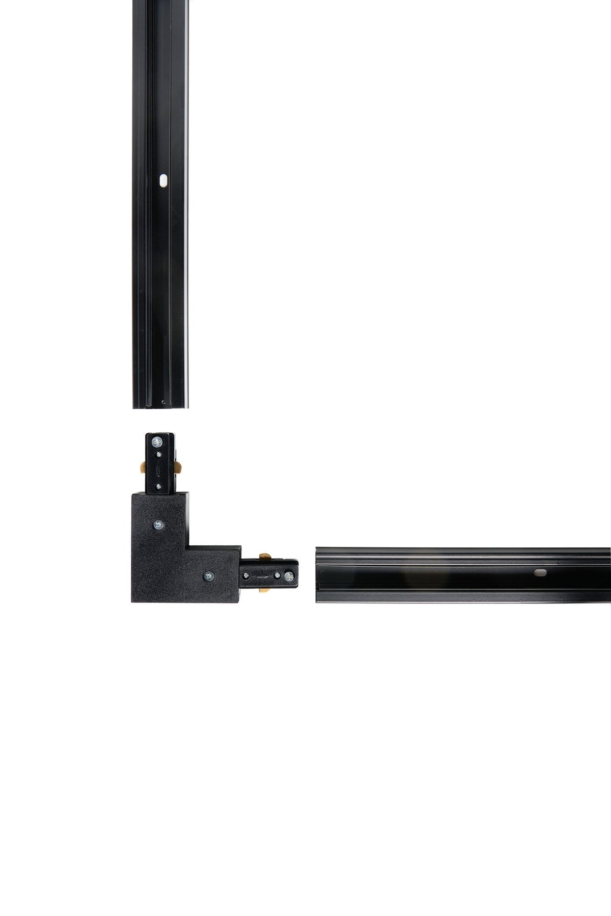 Tor L Shaped Connector for Single Circuit Mains Track - Black