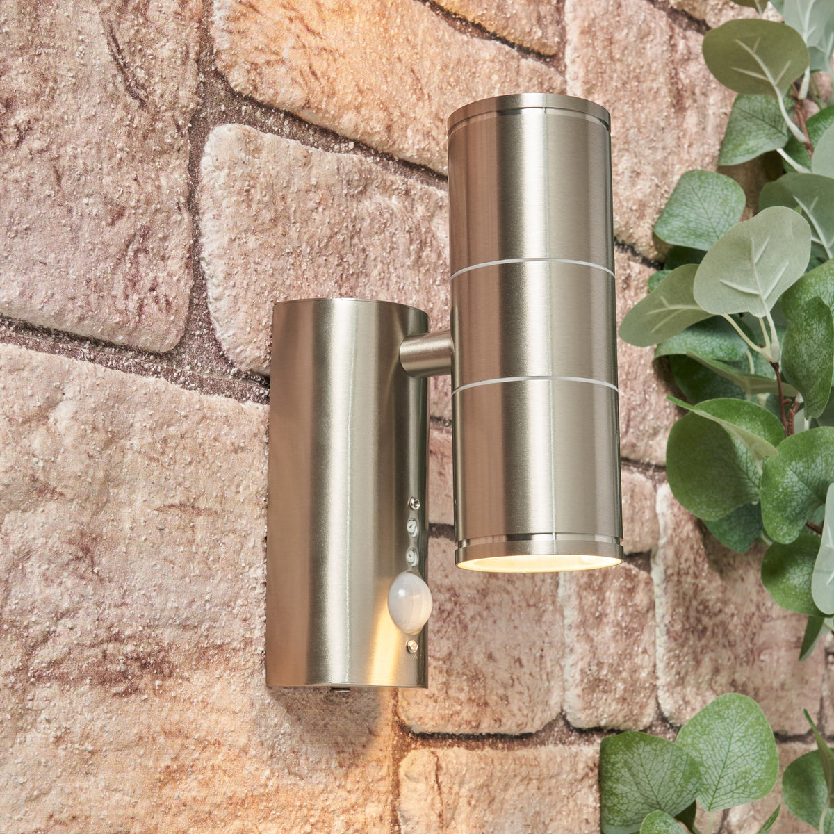 Islay Up and Down Outdoor Wall Light with PIR Sensor, Stainless Steel