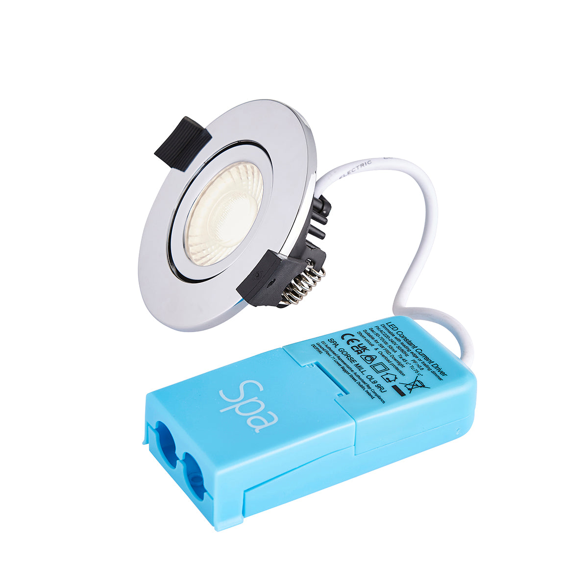 Como Fire Rated LED IP65 Downlight, Chrome