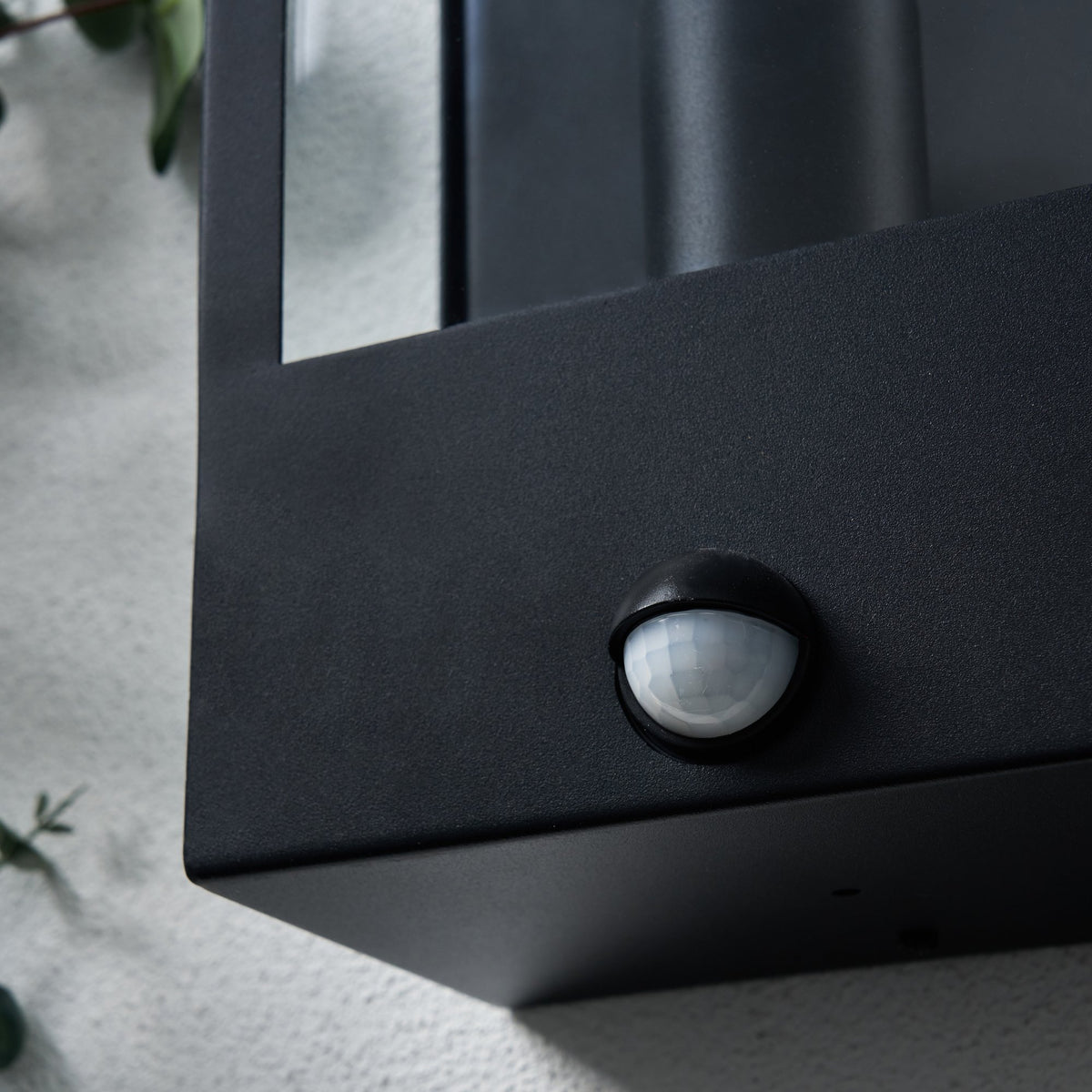 Minerva Outdoor Wall Light with PIR Sensor, Black