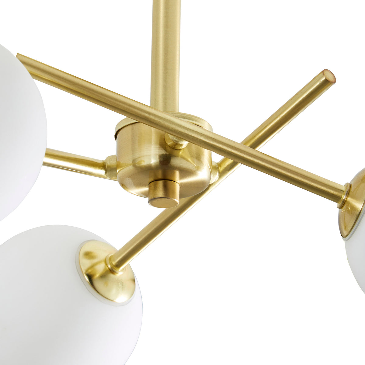 Lindos Bathroom Cross Arm Semi Flush Ceiling Light, Satin Brass