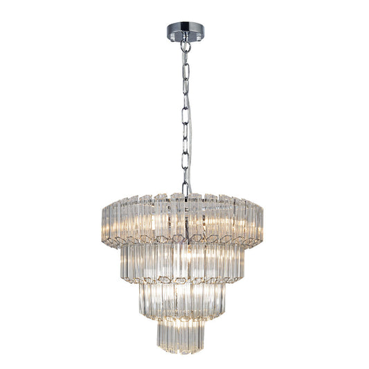 Pierre 11  Light Polished Chrome Crystal Ceiling Pendant