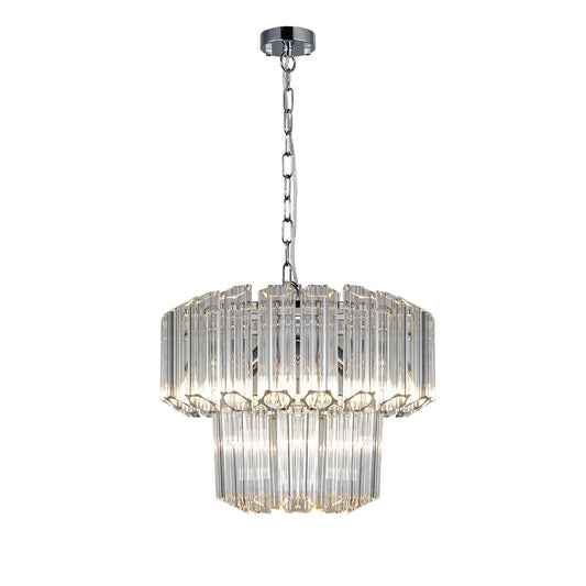 Pierre 4 Light Polished Chrome Crystal Ceiling Pendant