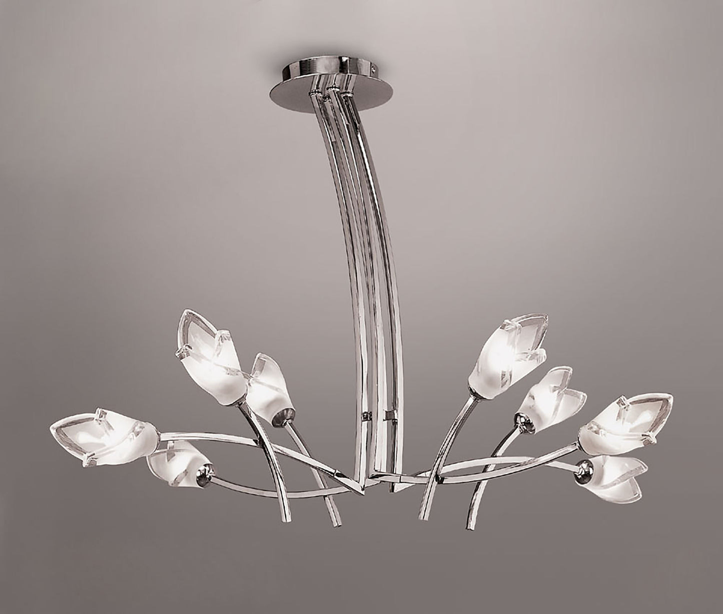 Pietra Pendant 4 Arm 8 Light G9, Polished Chrome by Mantra