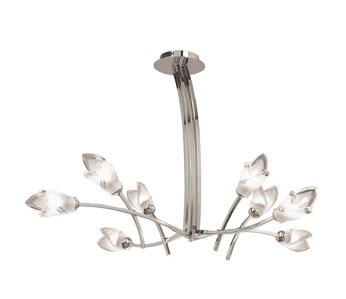 Pietra Pendant 4 Arm 8 Light G9, Polished Chrome by Mantra