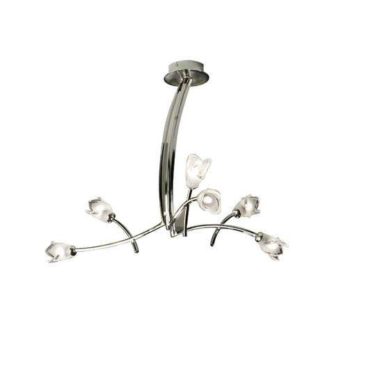 Pietra Pendant 3 Arm 6 Light G9, Polished Chrome by Mantra