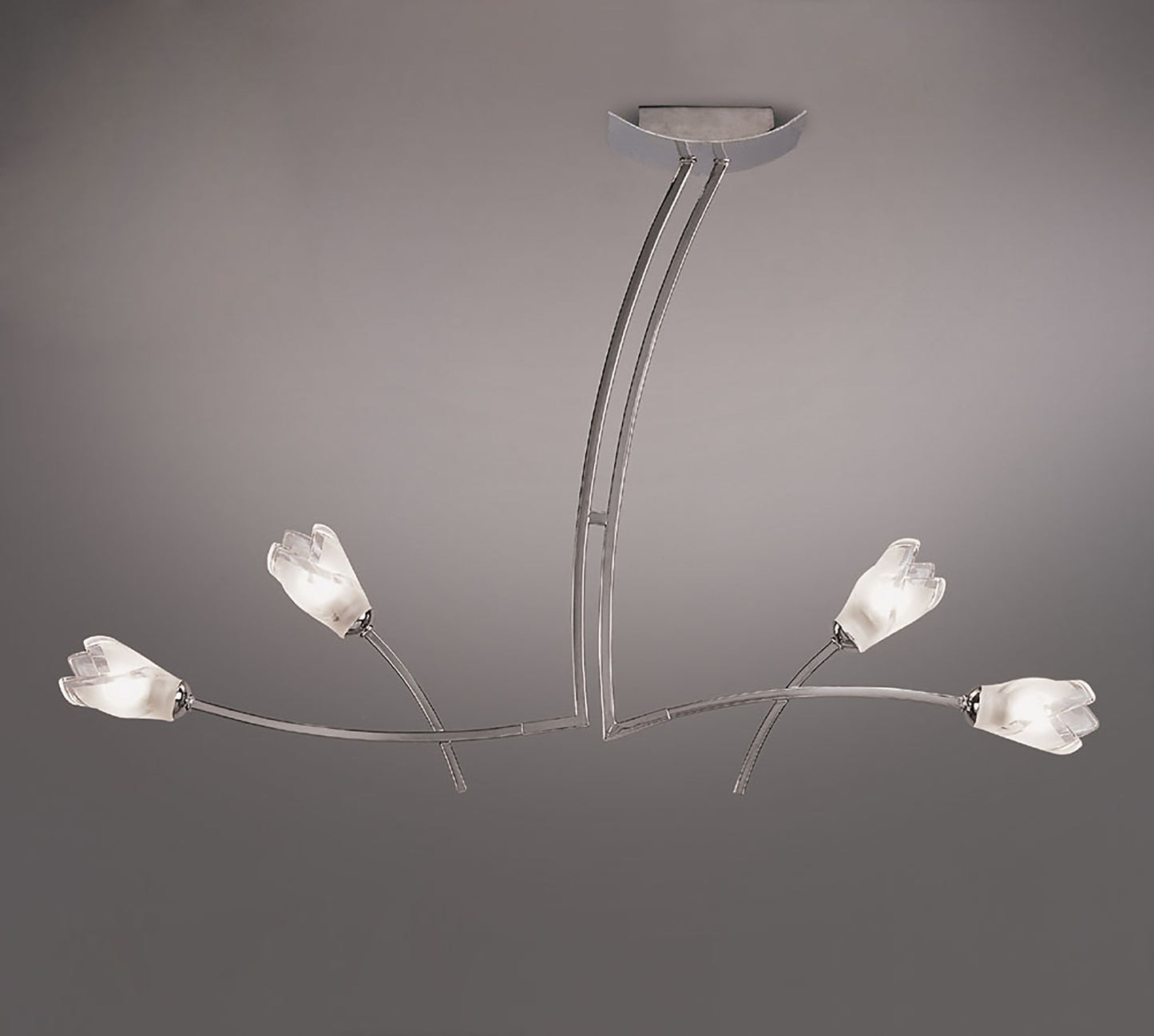 Pietra Linear Pendant 2 Arm 4 Light G9, Polished Chrome by Mantra