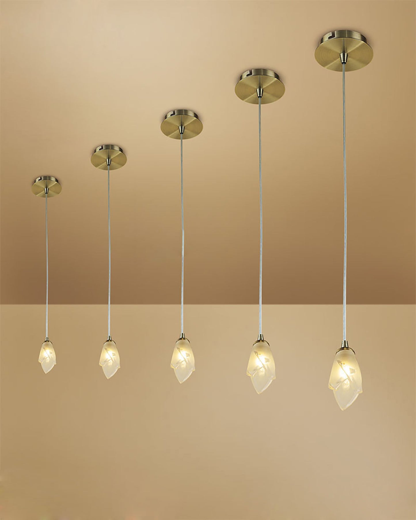 Pietra Pendant 1 Light G9, Antique Brass by Mantra