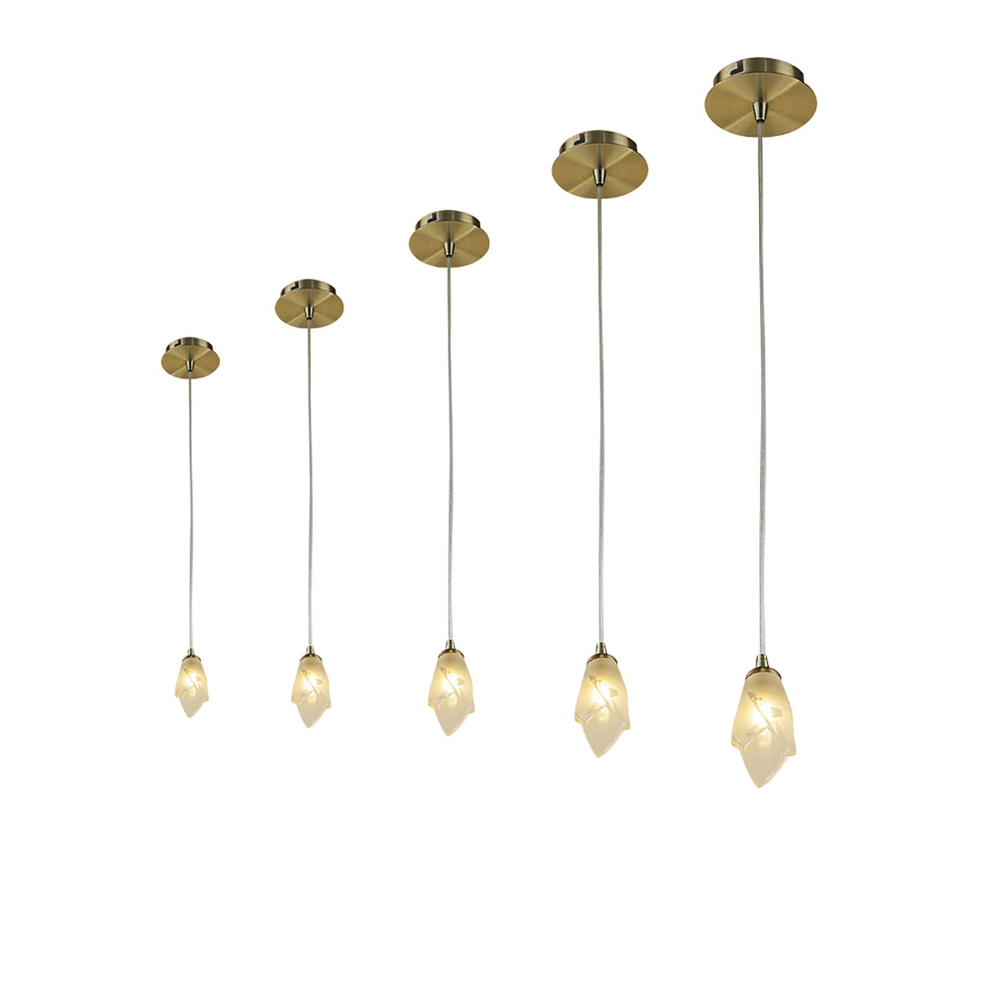 Pietra Pendant 1 Light G9, Antique Brass by Mantra