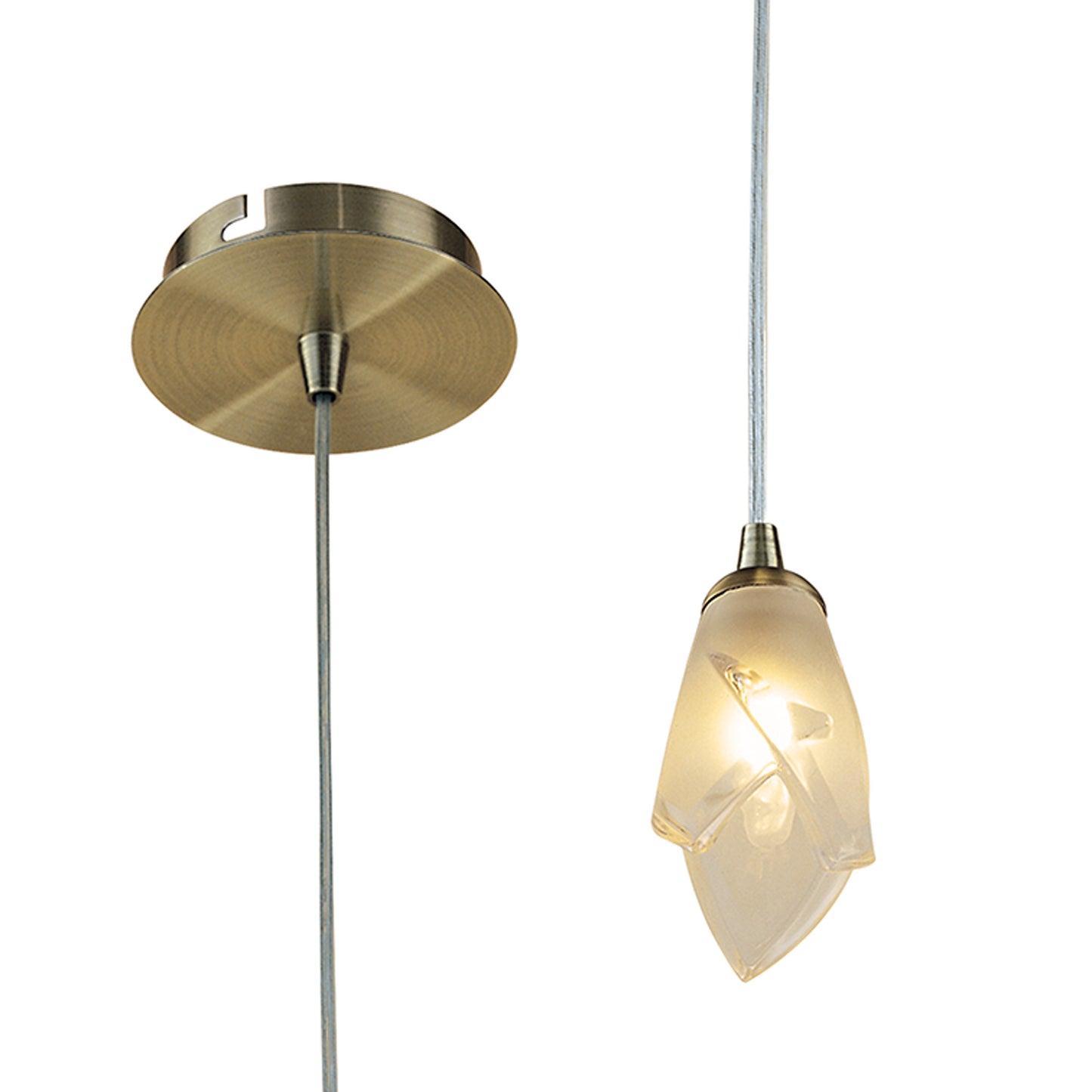 Pietra Pendant 1 Light G9, Antique Brass by Mantra