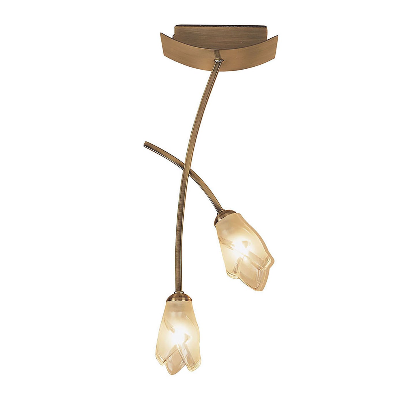 Pietra Ceiling 2 Light G9, Antique Brass by Mantra