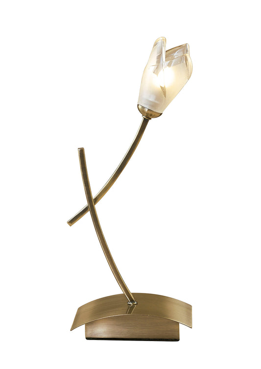 Pietra Table Lamp 1 Light G9, Antique Brass by Mantra