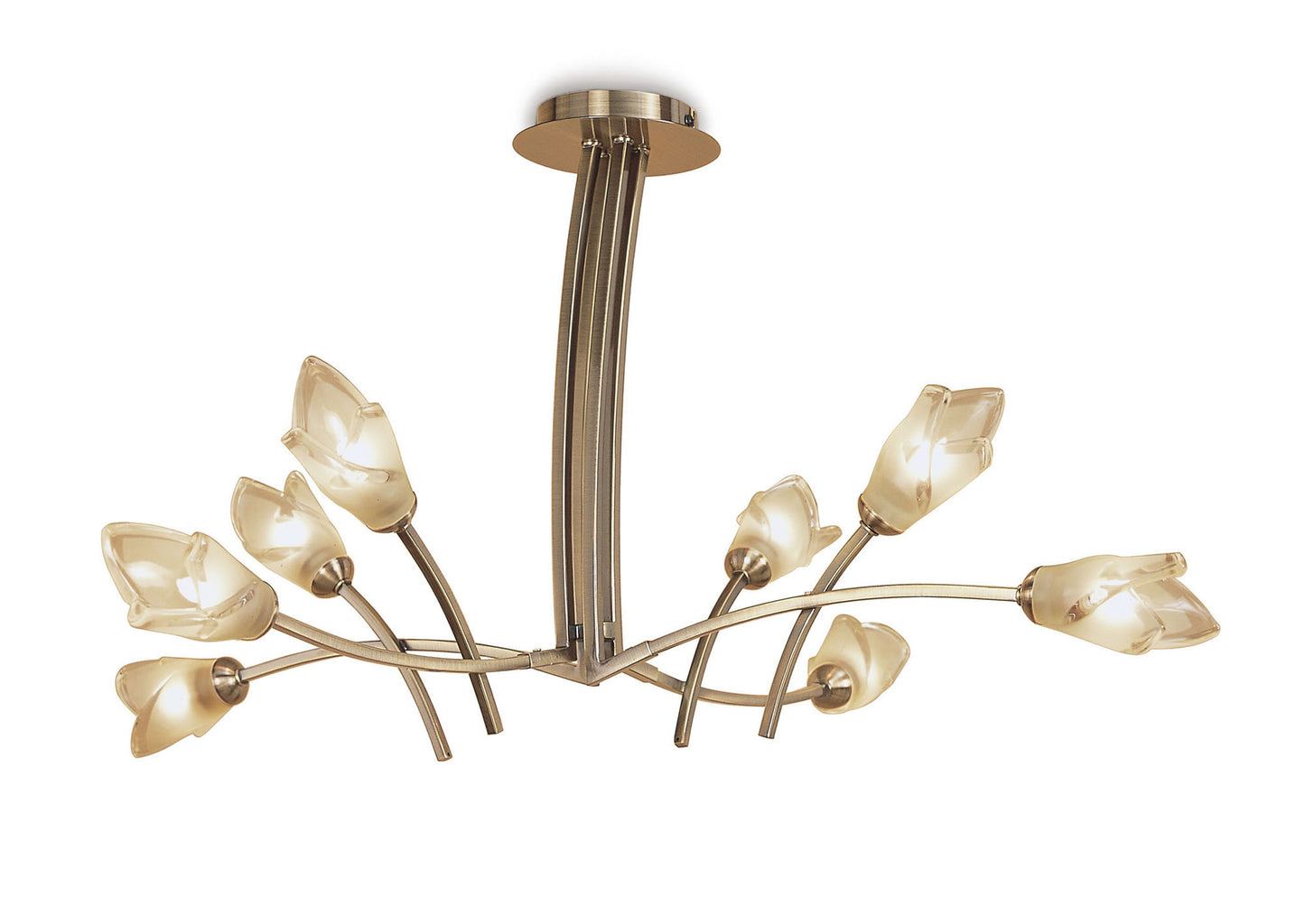 Pietra Pendant 4 Arm 8 Light G9, Antique Brass by Mantra